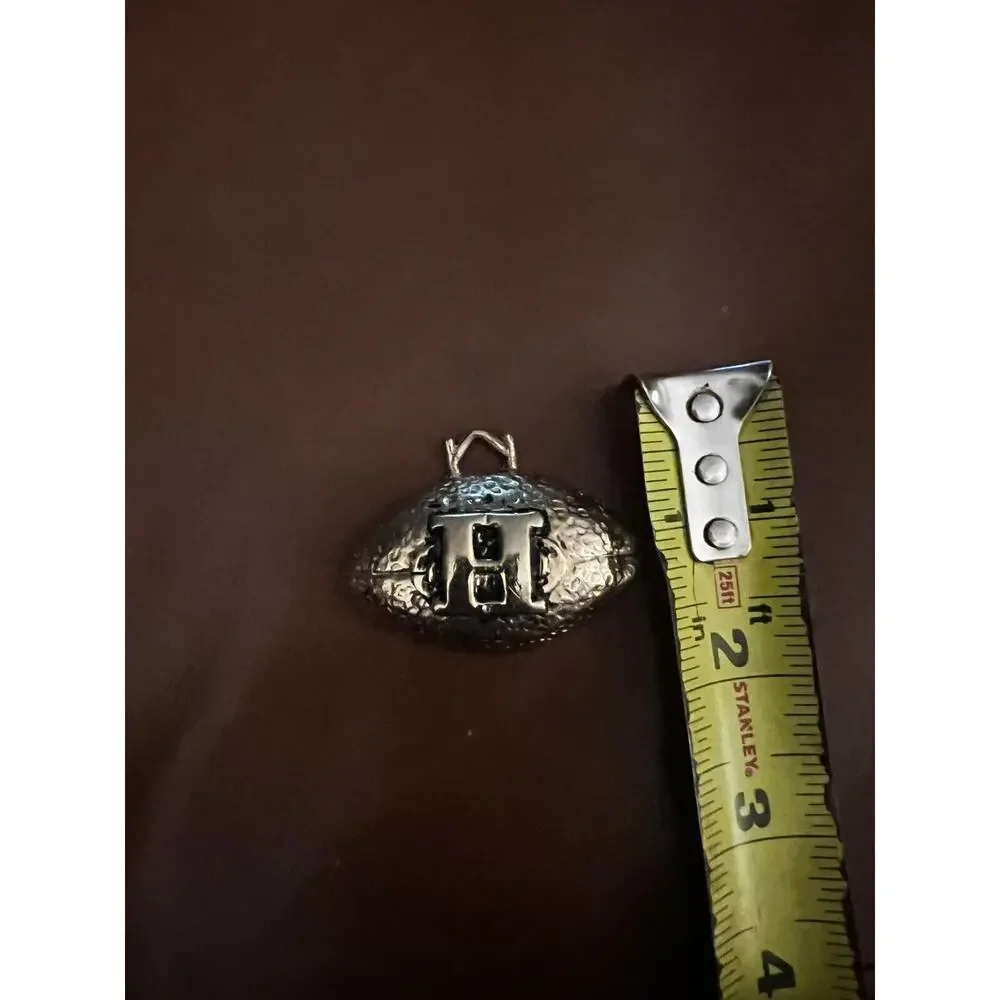 Football Charm Keychain Pendant H Harvard Texans Hawaii Houston Brass Metal